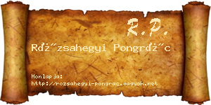 Rózsahegyi Pongrác névjegykártya